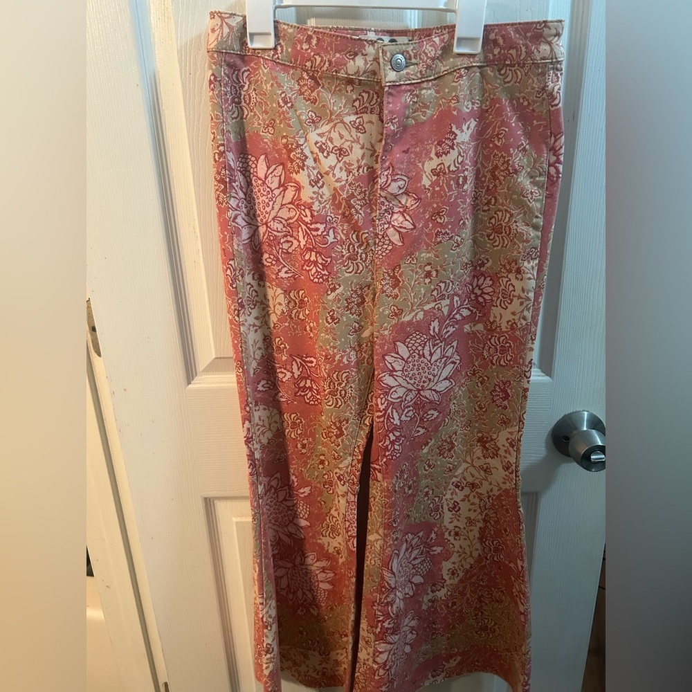 Free People Floral Pink and Cream Pants